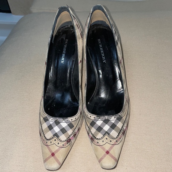 BURBERRY Authentic Vintage Classic Check Heels - Picture 1 of 11